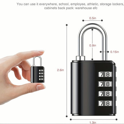 Weatherproof Combination Padlock With Key, Outdoor Combination Lock, 4 Digit Gym Locker Lock