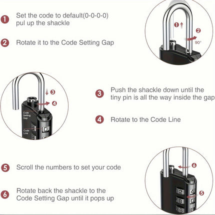 Weatherproof Combination Padlock With Key, Outdoor Combination Lock, 4 Digit Gym Locker Lock