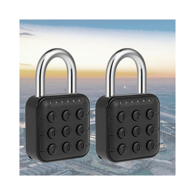 2 Pack Combination Lock 6 Digit Password Locker Lock Aluminum Alloy Padlock Safe Locks