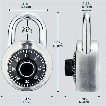 Locker Lock Combination Lock, Keyless Padlock For Gym And School Lockers, Black Dial Lock, 2 Pack