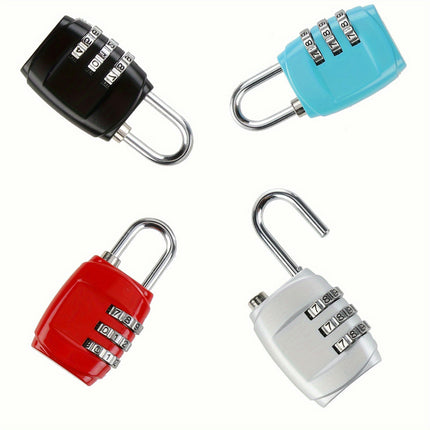 4pcs Combination Padlocks, 3-Digit Security Locks, Cabinet Locks For School Gym, Suitcase, Luggage