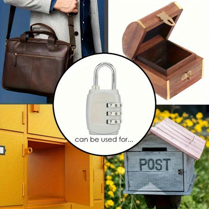 4pcs Combination Padlocks, 3-Digit Security Locks, Cabinet Locks For School Gym, Suitcase, Luggage