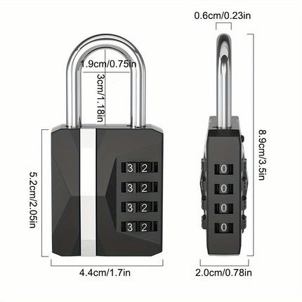 Combination Padlock, 4 Digit Combination Lock Outdoor Locker Lock For Locker, Shed, Fence,Garage