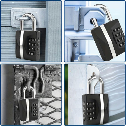 Combination Padlock, 4 Digit Combination Lock Outdoor Locker Lock For Locker, Shed, Fence,Garage