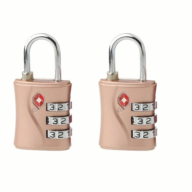 TSA Luggage Locks (2 Pack)-3 Digit Combination Steel Padlocks-Lock For Suitcases & Baggage