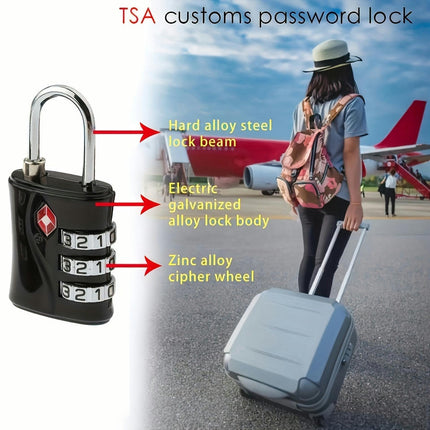 TSA Luggage Locks (2 Pack)-3 Digit Combination Steel Padlocks-Lock For Suitcases & Baggage