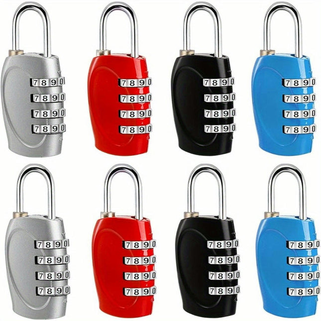 8pcs Combination Lock 4 Digit Padlock For School Gym Locker, Sports Locker