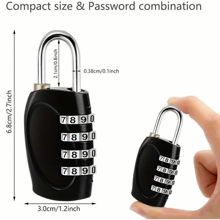 8pcs Combination Lock 4 Digit Padlock For School Gym Locker, Sports Locker