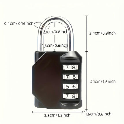 2pcs Combination Padlocks Lock Resettable 4-digit Padlock With Combination, Combo Lock