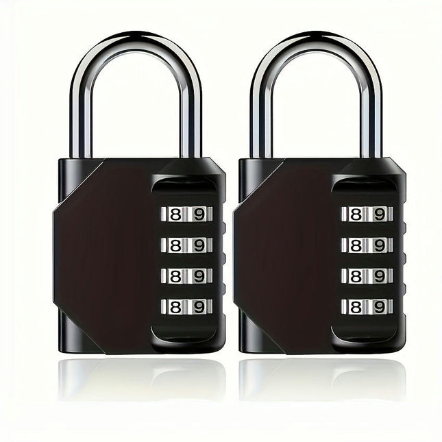 2pcs Combination Padlocks Lock Resettable 4-digit Padlock With Combination, Combo Lock