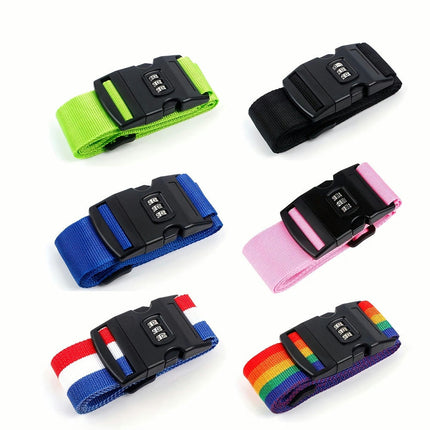 2 pcs, Adjustable Travel Luggage Strap With Combination Lock, Multiple colors available