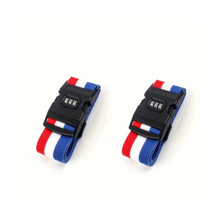 2 pcs, Adjustable Travel Luggage Strap With Combination Lock, Multiple colors available