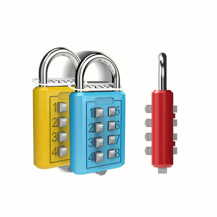 2pcs 8-Digit Combination Padlocks Weatherproof for Travel Luggage, Lockers, Cabinets & Toolboxes