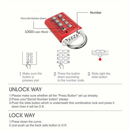 2pcs 8-Digit Combination Padlocks Weatherproof for Travel Luggage, Lockers, Cabinets & Toolboxes