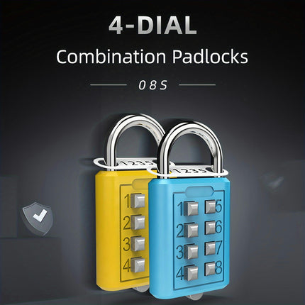 2pcs 8-Digit Combination Padlocks Weatherproof for Travel Luggage, Lockers, Cabinets & Toolboxes