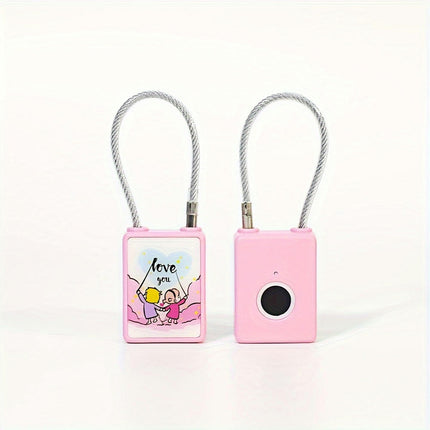 1PCS Fingerprint Lock Dormitory Lock, Luggage Lock, Student Lock, Luggage Lock,Cute Password Lock