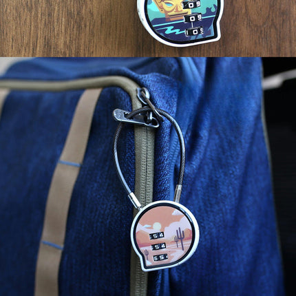 Bubble Design Combination Padlocks for Backpack, Suitcase, and Cabinet -Wire Cable