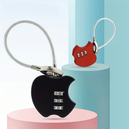 Cute Cartoon 3-Digit Combination Lock With Steel Wire Rope For Luggage, Backpacks,Gym Cabinets