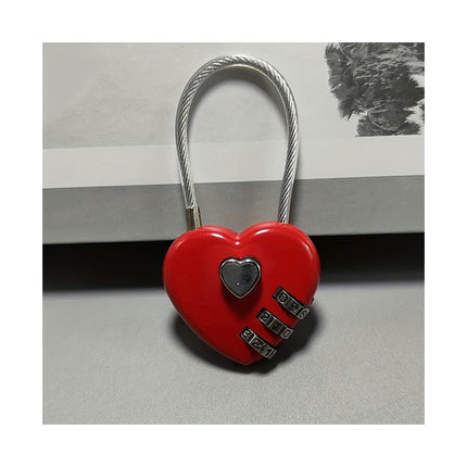 Mini Heart Luggage Lock with 3 Digit Combination, Suitable for Travel - Metal And PVC Material