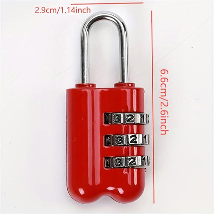 Aluminum Alloy Combination Padlock - 3-Digit Mini Security Lock Triple-Digit Combo Lock