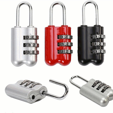 Aluminum Alloy Combination Padlock - 3-Digit Mini Security Lock Triple-Digit Combo Lock