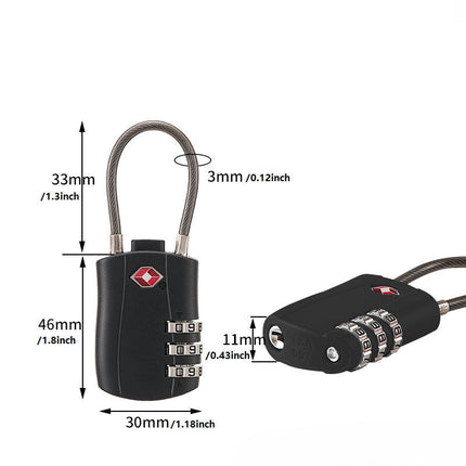 TSA Approved 3 Digit Combination Luggage Locks- Padlocks for Suitcase, Backpack, Locker