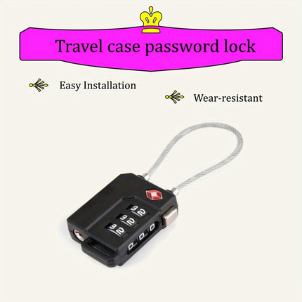 Metal Combination Lock for Travel, Durable Luggage Padlock Ideal for Suitcases & Backpacks