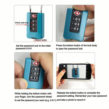 TSA-Approved 3-Digit Combination Lock Easy Password Customization for Travel & Security