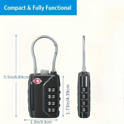 1pc Combination Lock, 4-digit Lockbox Lock TSA Lock Combination Padlock, Combo Lock, Padlock