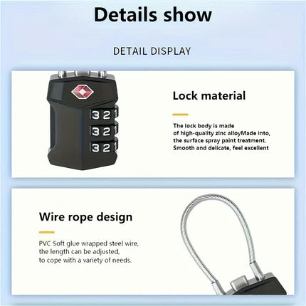 1pc Combination Lock, 4-digit Lockbox Lock TSA Lock Combination Padlock, Combo Lock, Padlock