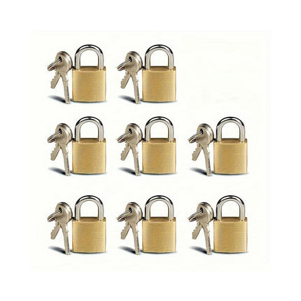 8 Pc Small Padlock Solid Brass Luggage Locks, Small Lock With Key, Backpack Lock, Travel Locks