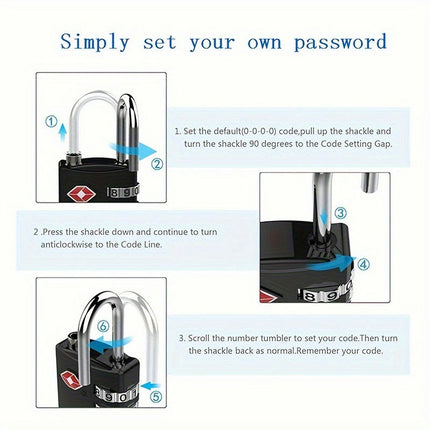 2pcs Luggage Lock Padlocks, Door Lock, Travel Supplies, Travel Code Lock, Luggage Bag Lock