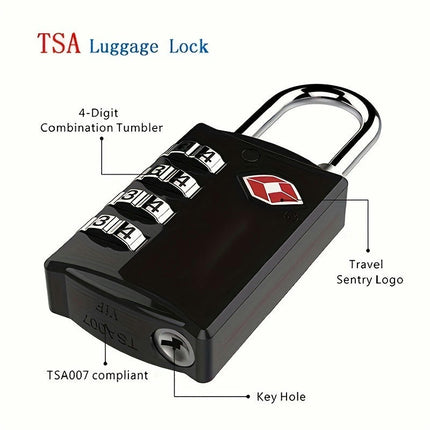 2pcs Luggage Lock Padlocks, Door Lock, Travel Supplies, Travel Code Lock, Luggage Bag Lock