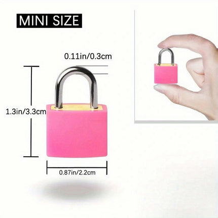 4pcs Pink Mini Luggage Padlocks with Keys - Durable Metal Travel Lock Set