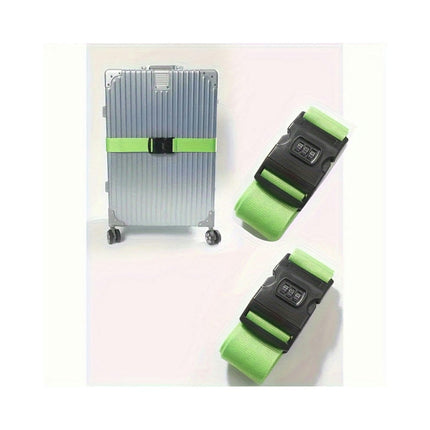 2pc Adjustable Travel Luggage Strap With Combination Lock Minimalist Business Luggage Strap