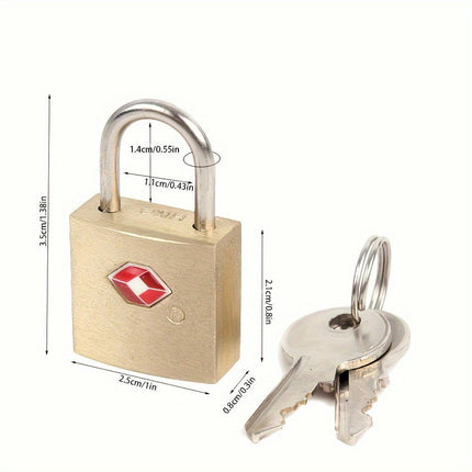 Keyed TSA Luggage Lock, Keyed Travel Lock, Luggage Padlock For Gym Lockers, Laptop Bags