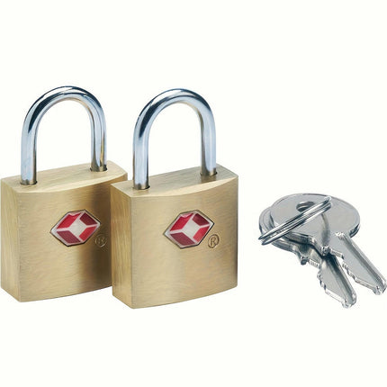 Brass Key Padlocks, Suitcase Lock With 2 Keys Per Lock, TSA Approved Locks For Luggage