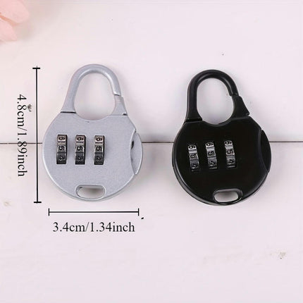 2 Pcs Combination Lock Small Padlock-Suitable for Travel, Luggage 3-Digit Zinc Alloy Combination Lock