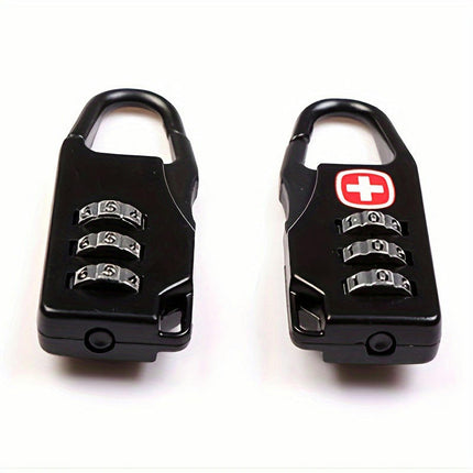 Compact Metal Luggage Lock - 3-Digit Combination Padlock for Bags, Cabinets & Locker Security