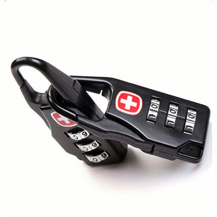 Compact Metal Luggage Lock - 3-Digit Combination Padlock for Bags, Cabinets & Locker Security