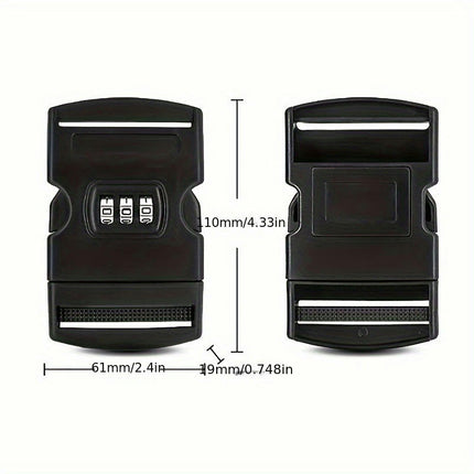 2pc Plastic Travel Luggage Lock Secure Zipper Pull Lock,Fabric Strap Closure for Suitcases and Bags