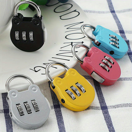 5-Pack Mini Combination Padlocks, Portable Travel Security Locks with Resettable 3-Digit Password