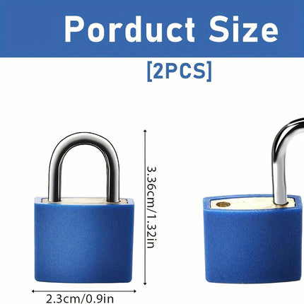 2pcs Mini Padlocks with Keys Compact Luggage Locks for Backpacks, Suitcases, Toolboxes