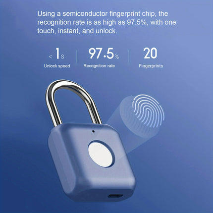 Fingerprint Padlock, Smart Padlock Keyless Fingerprint Lock for LockerLuggage Backpack