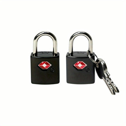 2 Pack Travel Zinc Alloy Suitcase Luggage Locks with Keys, Black