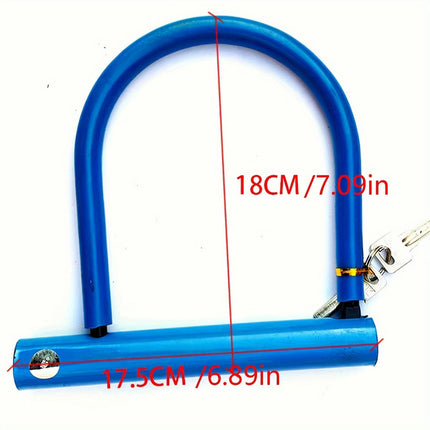 1pc Durable Tungsten Steel U-Lock for Bicycles & Motorcycles - Secure Cycling Accessory