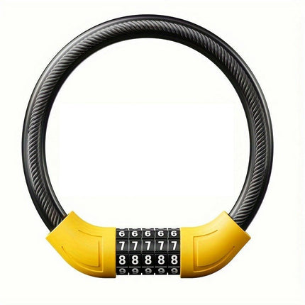 5-Digit Combination Cable Lock, Heavy-Duty Anti-Theft Bicycle Security, Suitable For Bikes/Electric