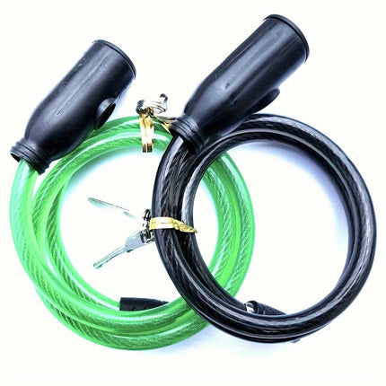 Bicycle Cable Lock with 2 Keys Coiled Bike Lock - Durable Metal & Plastic Construction