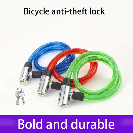 Portable Steel Cable Anti-Theft Lock for Bicycles and Motorcycles - Durable and Hard Steel Cable