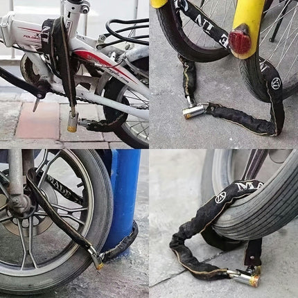 Iron Chain Locks with Fabric Cover Anti-Theft Stainless Steel for Electric Bikes and Motorcycles